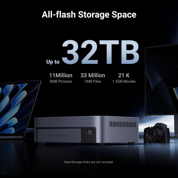 Ugreen Network Attached Storage NAS DXP480T Plus EU Levyton – Tallennuspalvelin