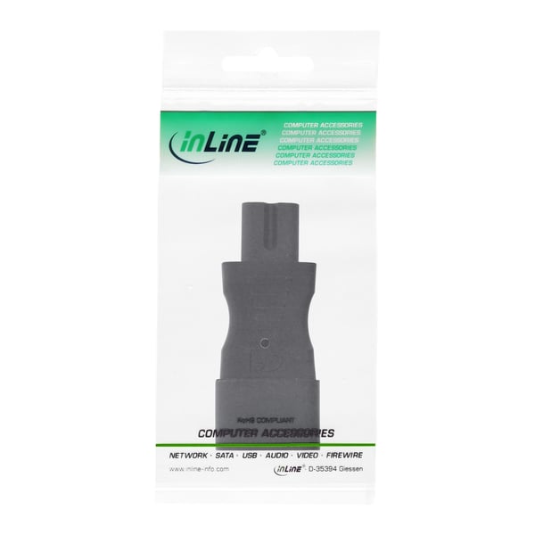InLine 16723C strømstik adapter C14 C7 Sort