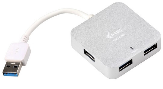 i-tec Metal U3HUBMETAL402 interface hub 5000 Mbit/s Sølv