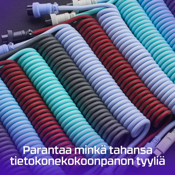 HyperX USB-C Coiled Cable -kaapeli, vaaleansininen-valkoinen