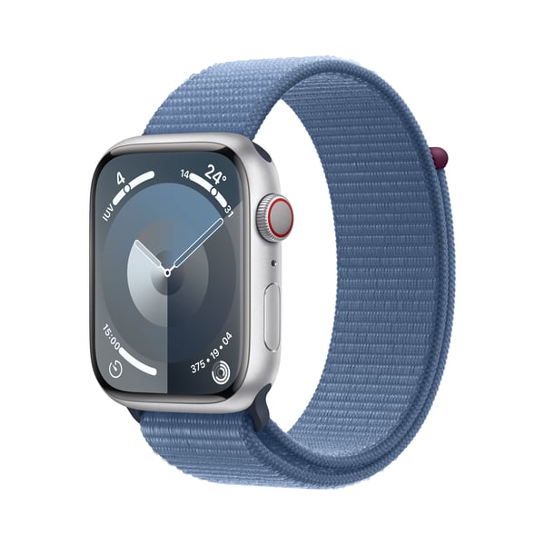 Apple Watch Series 9 45 mm Digital 396 x 484 pixlar Pekskärm 4G Silver Wi-Fi GPS