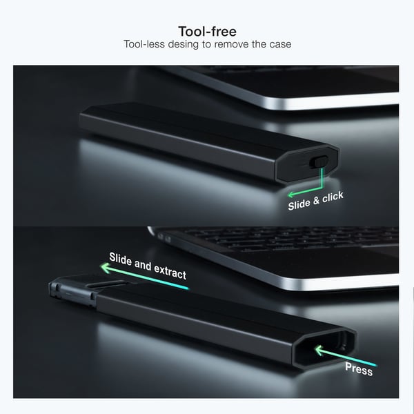 TooQ Shura SSD-inkapsling Svart M.2