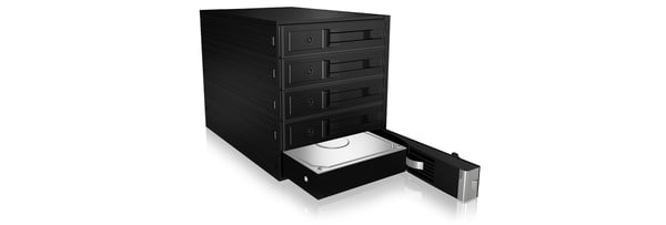 ICY BOX IB-565SSK 3x 5,25" Opbevaring drev bakke Sort