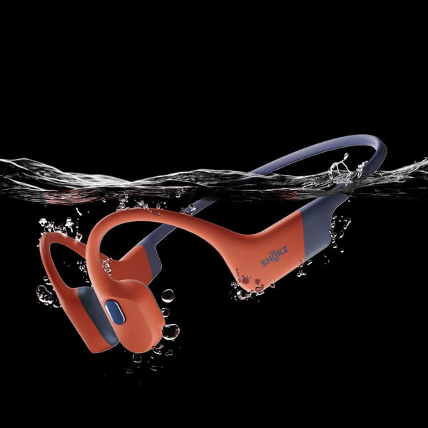 SHOKZ OpenSwim Pro Headset Trådløs Halsbånd Sport Bluetooth Sort, Rød