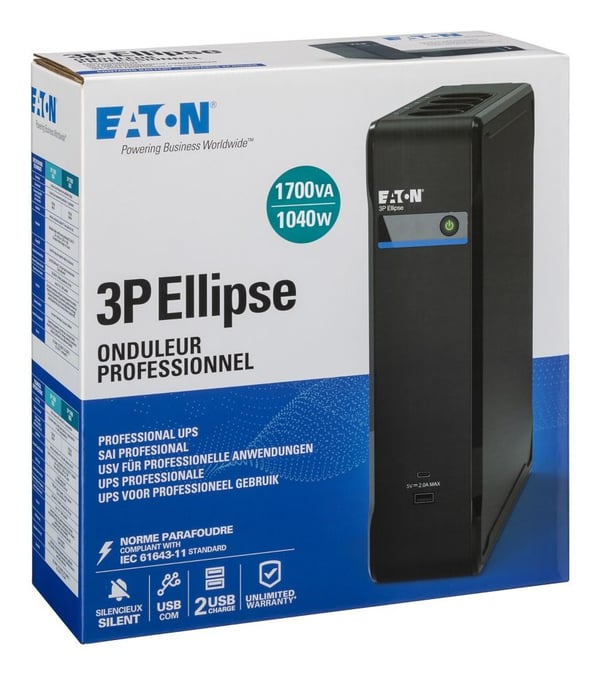Eaton 3P Ellipse UPS UPS-virtalähde Valmiustila (ilman yhteyttä) 1,7 kVA 1040 W 8 AC-pistorasia(a)