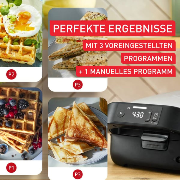Tefal SW873BF0 sandwichtoaster Grå