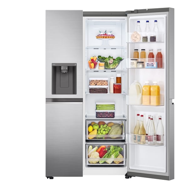 LG GSLV70PZTD Kombinerad kyl/frys side-by-side Fristående 635 l Metallisk, Silver
