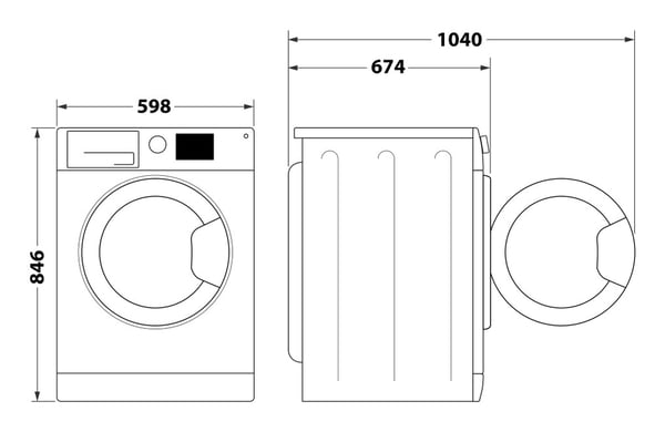 Whirlpool C WD 94M WBS SPT tørretumbler Fritstående Front-læsning 9 kg Hvid