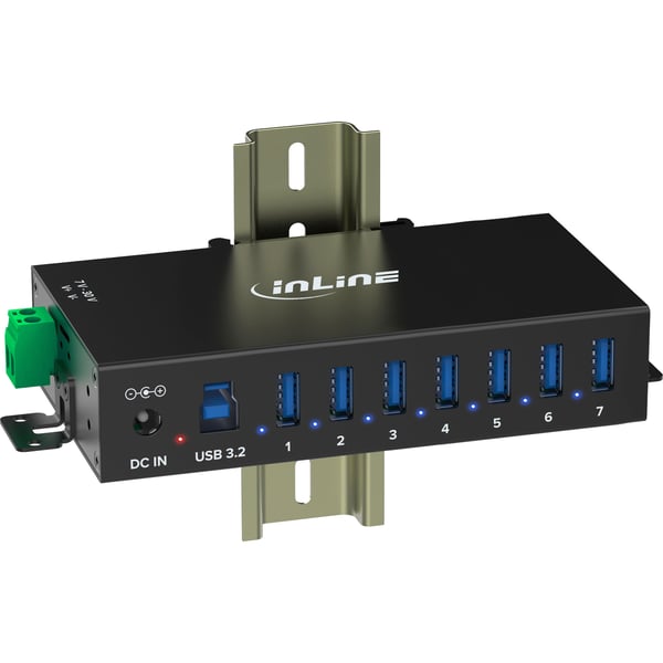 InLine 35396B gränssnittshubbar USB 3.2 Gen 1 (3.1 Gen 1) Type-B 5000 Mbit/s Svart