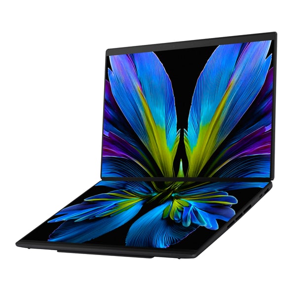 ASUS Zenbook Duo UX8407AA-U93BOHDCP1 Copilot+ PC Intel Core Ultra 9 386H Hybrid (2-i-1) 35,6 cm (14") Berøringsskærm WQXGA+ 32 GB LPDDR5x-SDRAM 1 TB SSD Wi-Fi 7 (802.11be) Windows 11 Pro Grå QWERTY Portugisisk