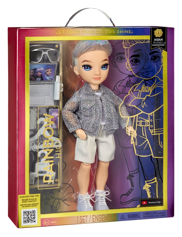 Rainbow High Purple Fashion Doll- Aidan Russell