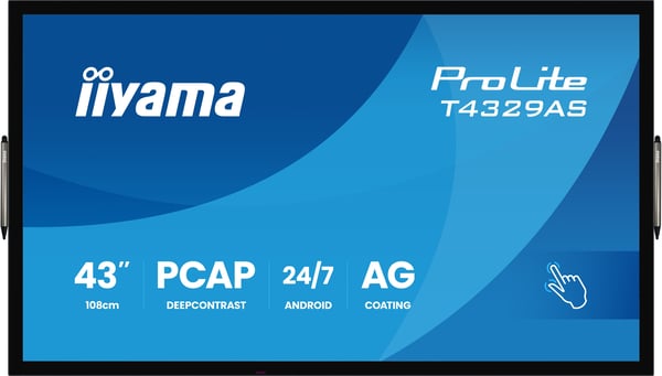 iiyama T4329AS-B1AG computerskærm 108 cm (42.5") 3840 x 2160 pixel 4K Ultra HD LED Berøringsskærm Sort