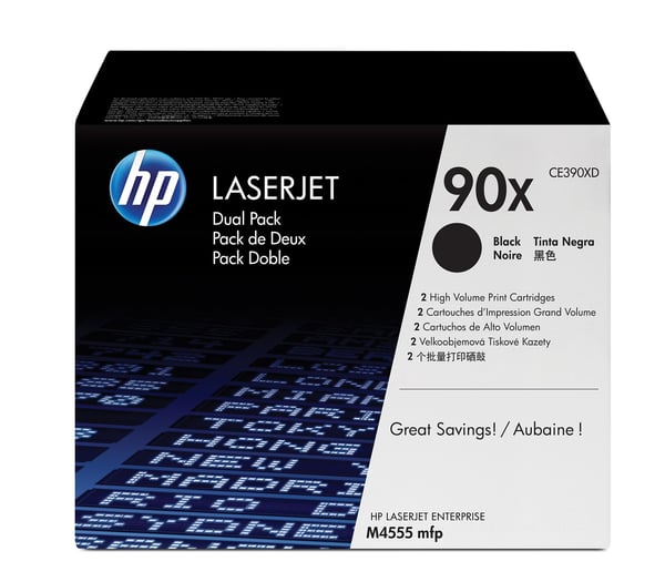 HP Originale 90X LaserJet-tonerpatroner med høj kapacitet, sort, 2-pak