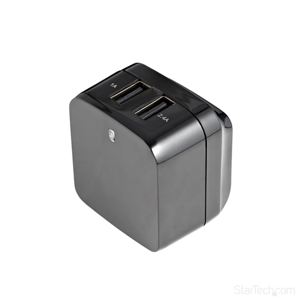 StarTech.com USB2PACBK oplader til mobil enhed Mobiltelefon, Smartphone, Tablet Sort Vekselstrøm Indendørs