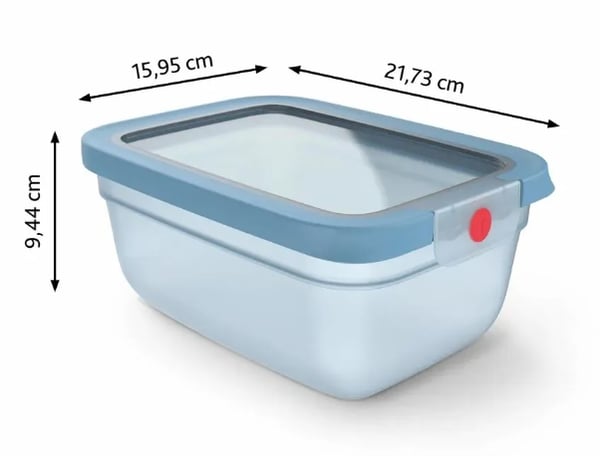 Tefal oneClick N1211010 enhed til madopbevaring Rektangulær Kasse 1,5 L Blå 1 stk
