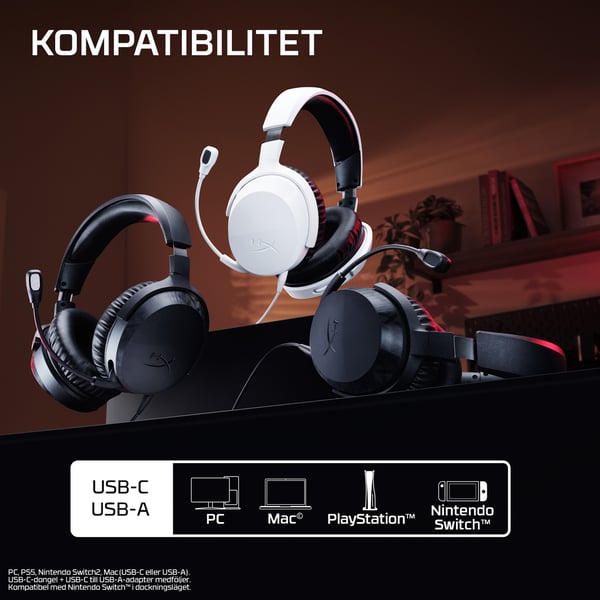 HyperX Cloud Stinger 3 gamingheadset för PlayStation