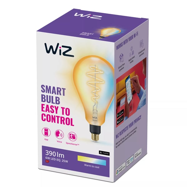 WiZ Filament pære ravfarvet 25 W PS160 E27