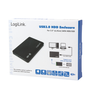 LogiLink UA0256 Hölje för lagringsenheter HDD-hölje Svart 2.5"