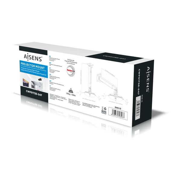 AISENS CWP01TSE-047 projektorfästen Innertak/vägg Svart