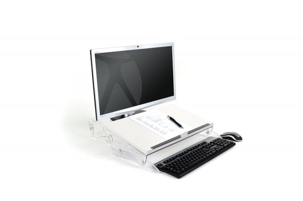 BakkerElkhuizen FlexDesk 630N dokumentplastfickor Akryl, Plast, Gummi, Stål Transparent, Vit