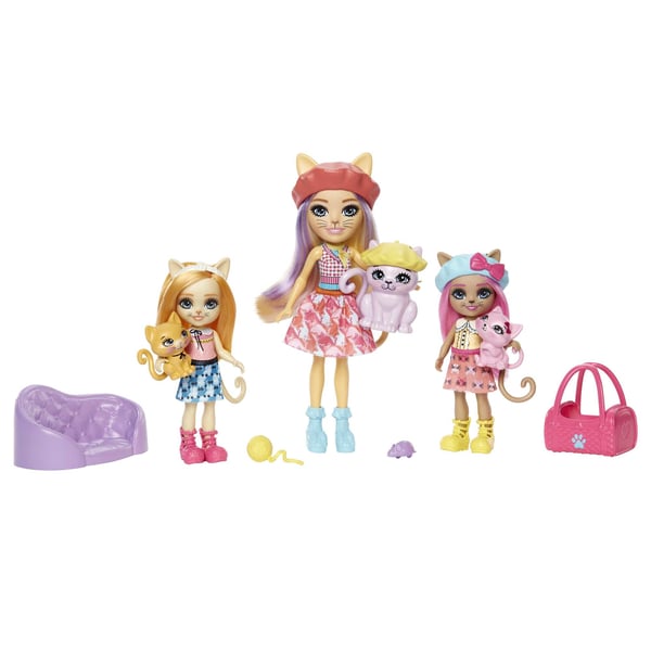 Enchantimals City Tails CARMEL CAT FAMILY Dolls