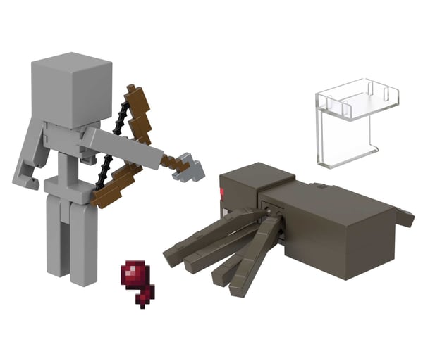 Minecraft 3.25' CORE FIGURE 2-PACK Skeleton Spider Jockey