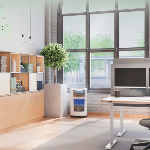 Leitz IQ OptiMax Autofeed Office 300 Dokumentförstörare P5 Micro Cut