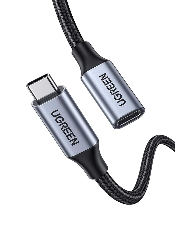 Ugreen USB-C 3.1 Extension Cable USB-kabel USB 3.2 Gen 2 (3.1 Gen 2) 1 m USB C 10 Gbit/sek. Sort, Grå