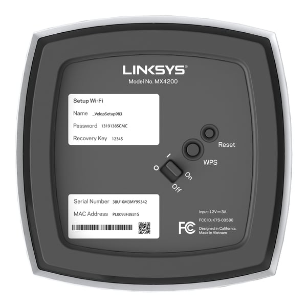 Linksys Velop Intelligent Mesh WiFi 6 (AX4200) system för hela hemmet, Trippelband, 2-pack