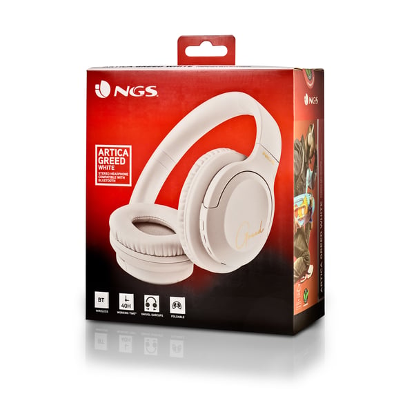 NGS ARTICA GREED Hovedtelefoner Kabel & trådløs Headset Opkald/musik USB Type-C Bluetooth Hvid