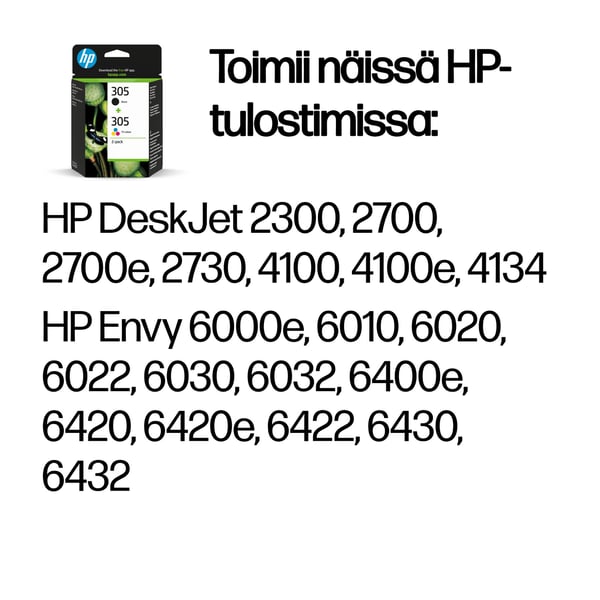 HP 305 - 2 kpl - Musta, väri (syaani, magenta, keltainen)