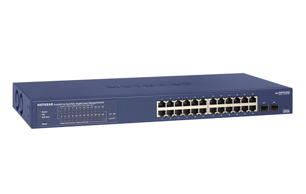 NETGEAR GS724TP Administreret L2/L3/L4 Gigabit Ethernet (10/100/1000) Strøm over Ethernet (PoE) 1U Sort, Grå