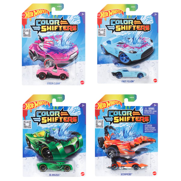 Hot Wheels Color Shifters ‐auto, 1 väriä vaihtava leluajoneuvo mittakaavassa 1:64 (tyylit voivat vaihdella)