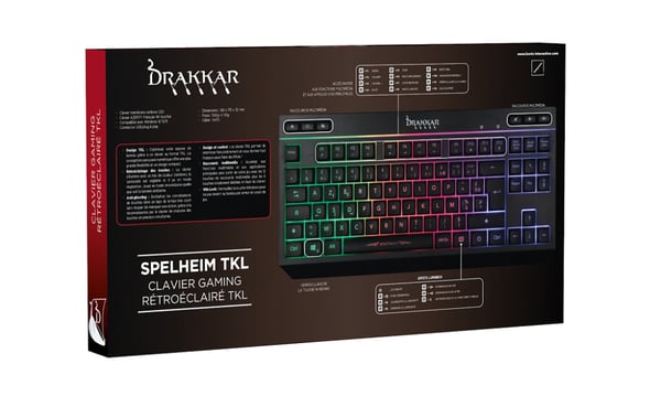 Konix Drakkar 61881119014 näppäimistö Pelaaminen USB AZERTY ranska Musta