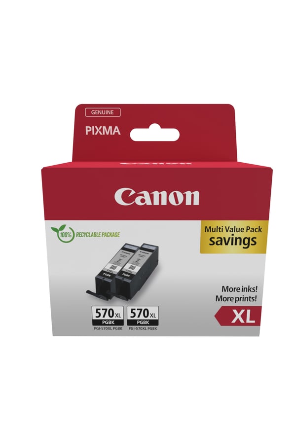 Canon 0318C010 mustekasetti 2 kpl Alkuperäinen Korkea (XL) värintuotto Musta