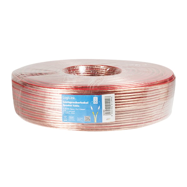 LogiLink CA1082 audiokaapeli 100 m Läpinäkyvä