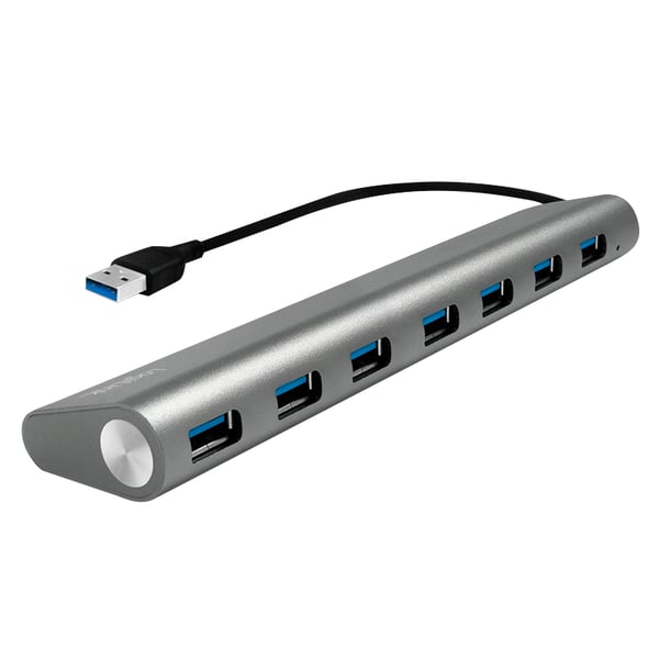 LogiLink UA0308 gränssnittshubbar USB 3.2 Gen 1 (3.1 Gen 1) Type-A 5000 Mbit/s Grå