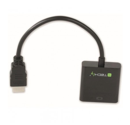 Techly IDATA-HDMI-VGA2 videokabel adapter VGA (D-Sub) Sort