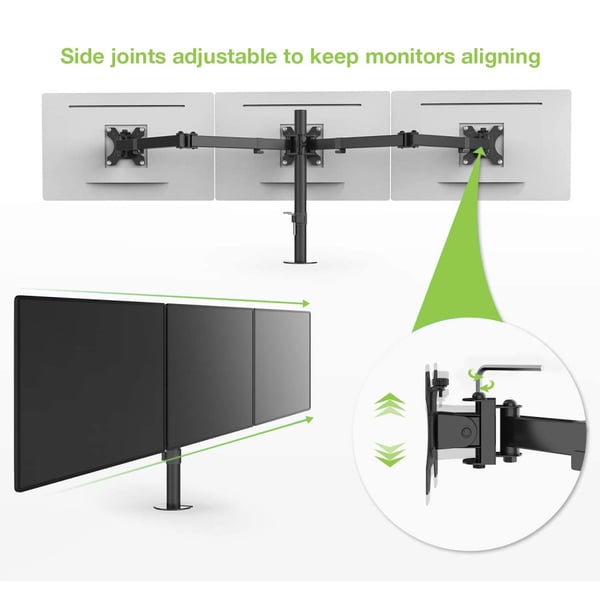 Techly ICA-LCD 482-T skærmbeslag og -stativer 61 cm (24") Skrivebord Sort