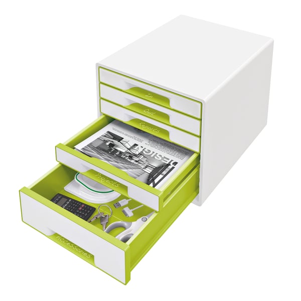 Leitz 52141064 skuffeindsats Polystyren Grøn, Hvid