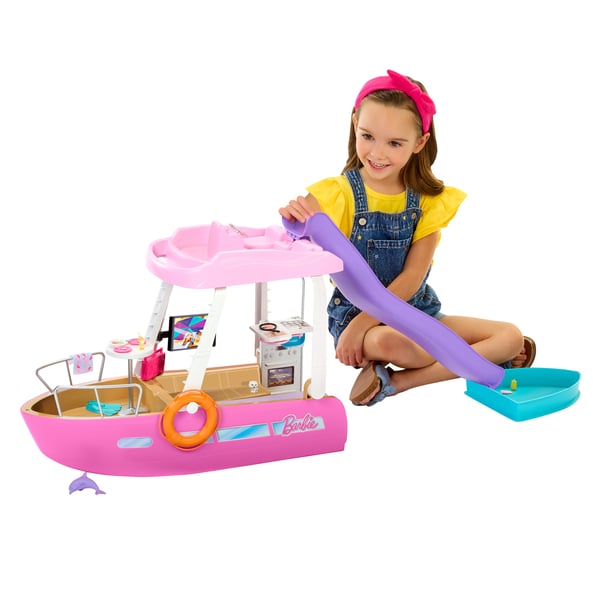 Barbie Dream Boat-lekset med pool, rutschkana och mer än 20 tillbehör