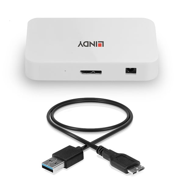 Lindy 43143 gränssnittshubbar USB 3.2 Gen 1 (3.1 Gen 1) Type-A 5000 Mbit/s Vit