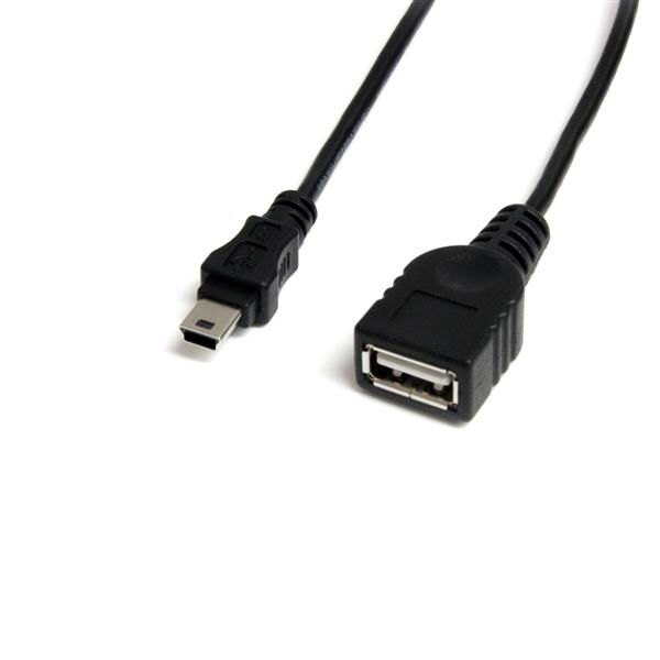 StarTech.com USBMUSBFM1 USB-kabel 0,3 m USB A Mini-USB B 0,48 Gbit/sek. Sort