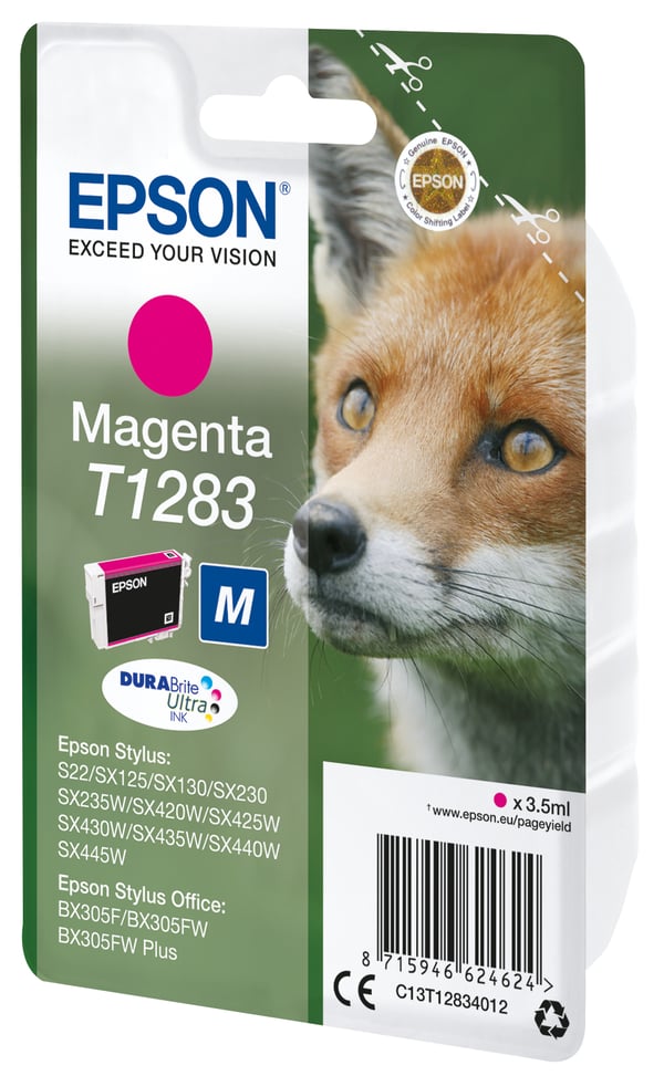 Epson Fox T1283 ræv DURABrite Ultra enkeltpakke magenta blæk