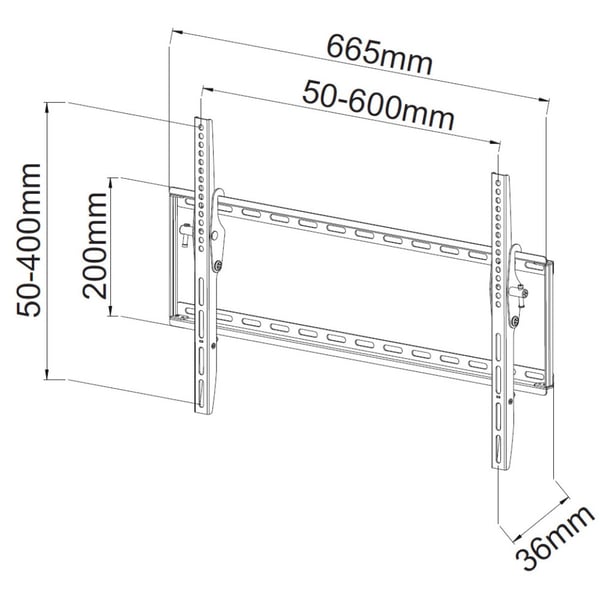 Techly ICA-PLB 161L TV-kiinnike 165,1 cm (65") Musta
