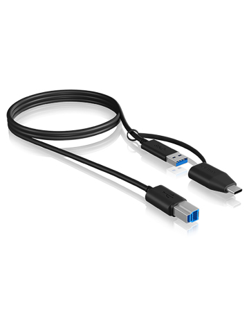ICY BOX IB-CB032 USB-kablar USB 3.2 Gen 1 (3.1 Gen 1) 1 m USB B USB A 5 Gbit/s Svart