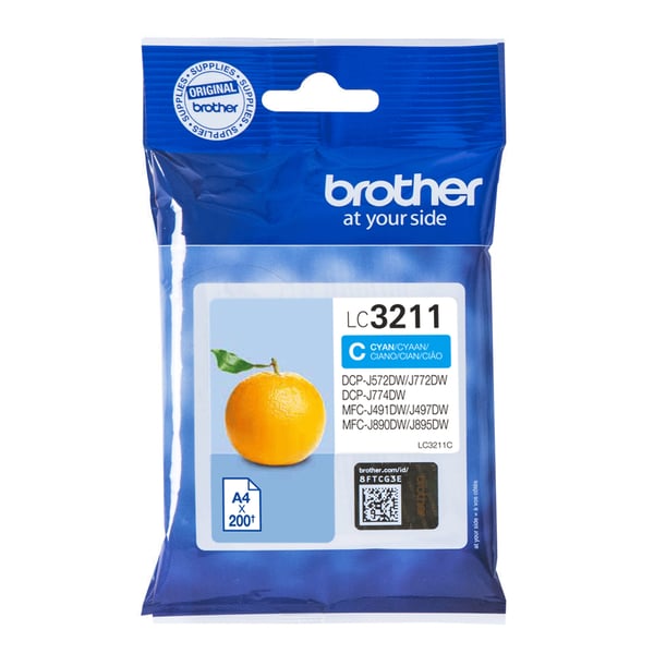 Brother LC3211C mustekasetti 1 kpl Alkuperäinen Perusvärintuotto Syaani