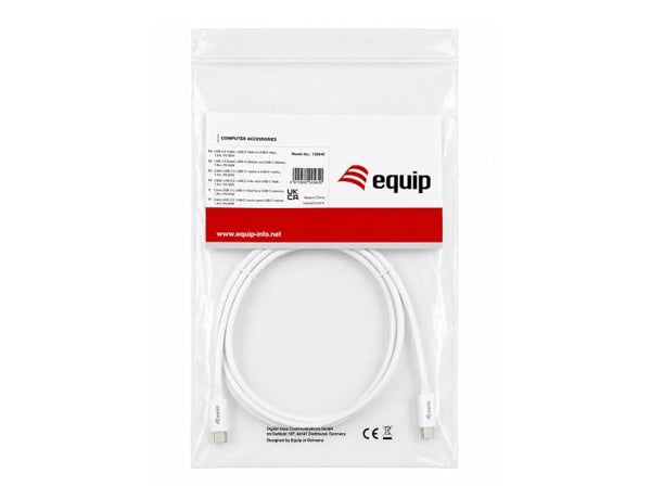 Equip 128842 USB-kabel USB 2.0 1 m USB C 0,48 Gbit/sek. 60 W Hvid