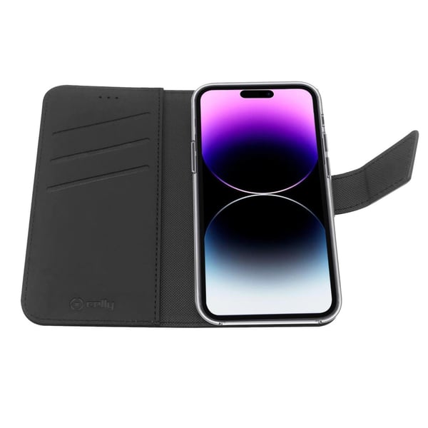 Celly Wally mobiltelefon etui 17 cm (6.7") Tegnebogsetui Sort