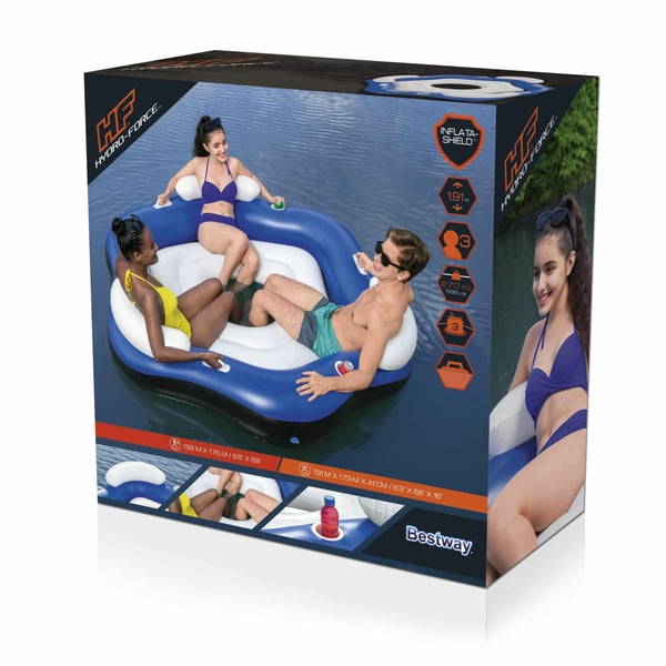 Bestway 43111 pool- och badmadrass Blå, Vit Mönstrad Vinyl Flytande ö